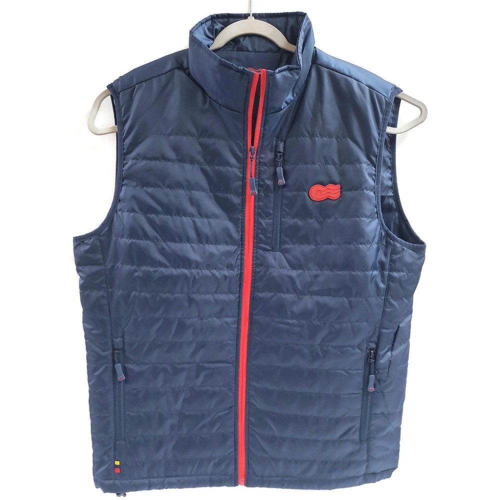 Princess Vest Mens Large Blue Quilted Insulated Full Zip Sleeveless Outdoor‎